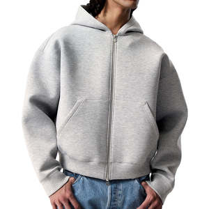 Sudaderas con Capucha y Cremallera de Felpa con Logotipo Personalizado OEM, 100% Algodón, Gruesas, con Diseño Cuadrado de Alta Calidad, Impresión Puff de Gran Peso - Product Image 2