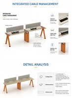 EGROspace Mobilier Minimaliste Haut de Gamme Bureau de Travail Modulaire Individuel avec Piétement Métallique pour Coworking