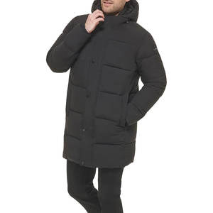 Veste matelassée à capuche pour homme grande taille, personnalisée OEM, 100% polyester, décontractée, pour l'hiver, imperméable, respirante, tricotée - Product Image 5