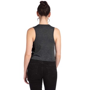 Faible GSM Respirant Femmes Col Rond T-shirt Chemisier Tops Charcoal Crop T-shirts - Product Image 2