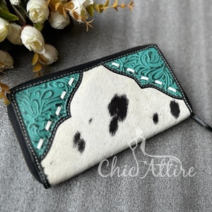 คลัทช์หนังขนเฟอร์เครื่องมือสีสำหรับผู้หญิงใหม่สไตล์ตะวันตกกระเป๋าเงินหนังเครื่องมือขายดีกระเป๋าสตางค์ที่ไม่ซ้ำใคร - Product Image 1