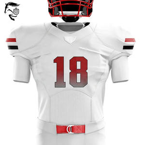 Top Trending Ropa deportiva de fútbol americano Tela de poliéster transpirable con estampado de sublimación Conjuntos de uniformes de manga corta - Product Image 4