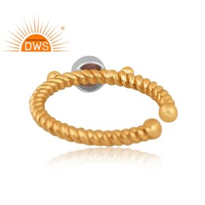 ต่างหูอัญมณีลาบราดอไรต์ธรรมชาติชุบทอง18K ดีไซน์ทำด้วยมือล่าสุดเครื่องประดับอัญมณี - Product Image 4