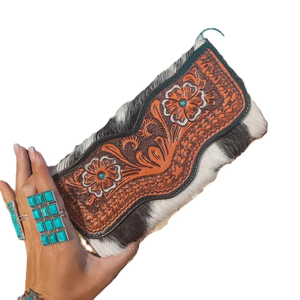 Ensemble de portefeuilles à rabat pour femme en cuir véritable de style vintage, avec fermeture éclair, fonction RFID, doublure en coton, toutes saisons - Product Image 1