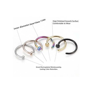 Venta al por Mayor de Anillos de Nariz Clásicos de Acero Inoxidable de 20G, Aro Plano para Labio, Joyería Corporal en Forma de C, Joyería para <span class=keywords><strong>Piercing</strong></span> de Nariz - Product Image 4