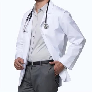 Blouse de laboratoire jetable pour hommes en coton, polyester et élasthanne, qualité supérieure, personnalisable, vente en gros, OEM, sans couture, pour usage hospitalier - Product Image 4