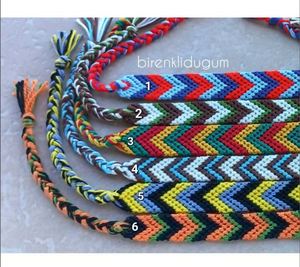Handmade Bohemian t Knitted Chevron <b>Bracelet</b> or <b>Anklet</b> Chevron - Colorful - String - Trendy - *CUSTOMIZABLE* - Product Image 1
