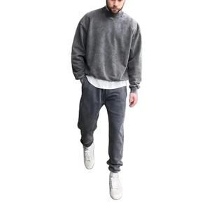 Sudadera de cuello redondo de peso pesado personalizada para hombre, sudadera en blanco, Sudadera de cuello redondo lavado vintage de lana, sudaderas con capucha - Product Image 3