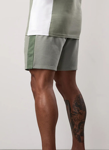 Pantalones Cortos de Gimnasio para Hombre, Pantalones Cortos Transpirables con Panel de Contraste, Cintura Elástica, Entrenamiento Informal, 2 Bolsillos - Product Image 2