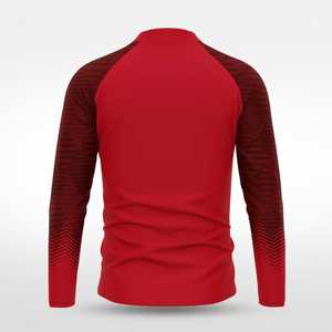 เสื้อผู้ชายแบบสวมหัว แขนยาว ซิป ¼ ด้านหน้า ผ้าบางเบา สำหรับออกกำลังกาย เล่นกีฬา หรือสวมใส่ลำลอง สไตล์สปอร์ต ขายส่ง - Product Image 4