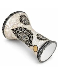 Gawharet El Fan - Darbuka Arabesca Azul Perla de 22 cm - Doumbek Egipcio Hecho a Mano - Product Image 3