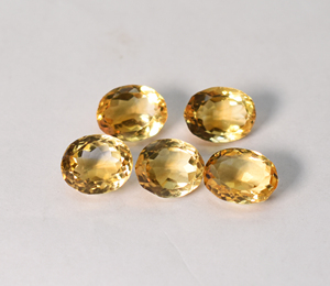 Lote de 5 Piedras de Citrino Natural, Corte Ovalado, Corte Briolette, 18.55 Quilates, Lote de 10.5X8 mm - Product Image 1
