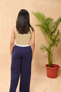 Top corto acanalado Beige estirable de gran venta, calidad superior personalizable para pedidos a granel, ropa informal de verano - Product Image 2