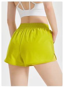 Pantalones de Yoga personalizados de cintura alta para mujer, pantalones cortos para correr informales transpirables de secado rápido para exteriores, pantalones cortos holgados de verano sólidos - Product Image 5