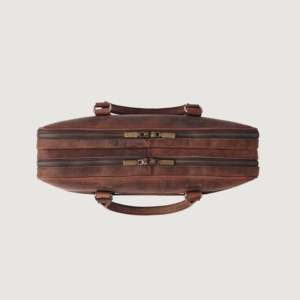 Preston Vintage Distressed Brown Genuine Cow <b>Leather</b> Briefcase <b>Soft</b> <b>Bag</b> with Two-Way Zipper Closure Casual Work Design Men's - Product Image 4