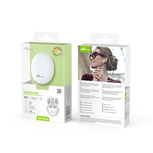 HOME Digitalome EP-076 White <b>Wireless</b> <b>Bluetooth</b> Earbuds <b>Microphone</b> In-Ear Headphones for Mobile Phone Computer Travel-Friendly - Product Image 3