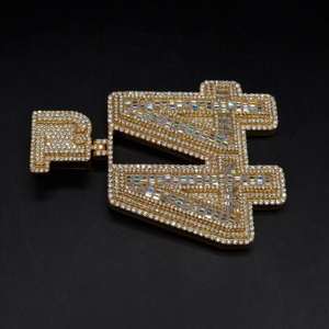 Collier à pendentif plaqué or pour homme et femme avec chaîne - Product Image 3