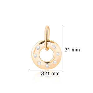 Pendentif rond creux en zircon blanc, vente en gros, fabrication artisanale turque, bijoux en argent sterling 925 - Product Image 2