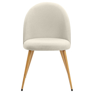 เก้าอี้รับประทานอาหารผ้าขาวขากลมทำจากไม้เก้าอี้เบาะสไตล์ยุโรปทันสมัย - Product Image 3