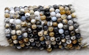 Cuentas Redondas de Ópalo Dendrítico Natural Tallado de Grado Superior para Venta al por Mayor, Piedras Preciosas de 8 mm, Modelo RB-DEND-8 de Anshul Impex - Product Image 6