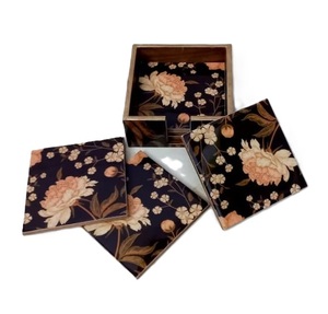 Sous-verres en matériaux écologiques MDF avec motifs imprimés en émail, personnalisés, ronds, 4x4, modernes, de luxe, pour la table à petit-déjeuner, tapis de boisson - Product Image 4