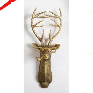 Tenture murale faite main de cerf de finition d'or pour la maison et le bureau - Product Image 2