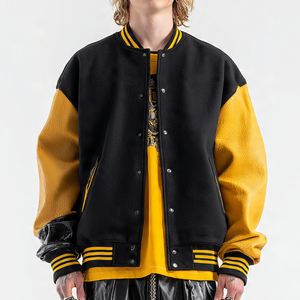 Chaqueta Varsity Holgada para Hombre, Estilo Informal, con Botones y Hombros Caídos, para Invierno - Product Image 1