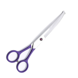 Tijeras para el cuidado de mascotas de alta calidad, mango púrpura de acero inoxidable de 7,5 pulgadas, tijeras para mascotas de punta roma - Product Image 2