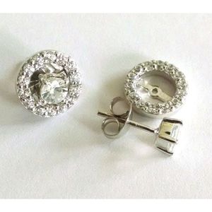 Pendientes de Aro Huggie con Topacio Blanco Vintage y de Moda, Chapados en Rodio, de Latón con Perlas, Ideales para Fiestas y Ocasiones Religiosas, Regalo Perfecto - Product Image 2