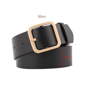 Best Quality Women Genuine Leather Casual Belt Adjustable Female Waistband for Skirt <b>Trousers</b> <b>Pants</b> 90cm Steel Buckle - Product Image 3