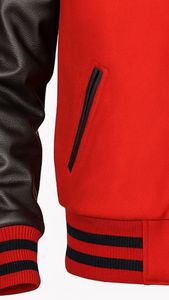 Chaqueta Varsity de Béisbol para Hombre, de Alta Calidad, para Invierno, Estilo Urbano, con Mangas de Lana y Bordado Personalizado, Fabricante OEM - Product Image 6