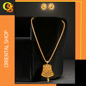 Juego de pendientes de collar de calidad superior con juego de pendientes de collar de estilo moderno chapado en oro de 22K a la venta por exportadores - Product Image 2