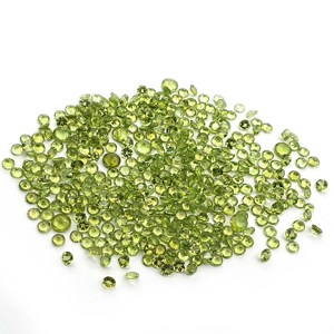 Pierre précieuse verte péridot 100% naturelle, taillée en vrac, vente en gros, coupe ronde fantaisie, effet œil de chat, taille calibrée, vente en vrac de pierres précieuses - Product Image 3