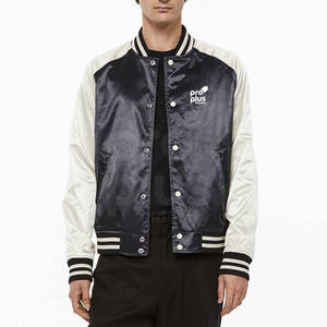 Chaqueta Ligera de Satén para Hombre, Cuello Alto, Estilo Universitario, Tejido Liso y Brillante, Secado Rápido, Transpirable, Ecológica, para Invierno - Product Image 2