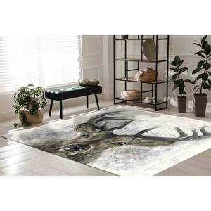 Tapis imprimé en 3D motif cerf : Tapis décoratif animalier, Décoration de loft, Tapis en chenille - Product Image 5