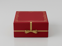 Boîte cadeau de luxe pour bague en rubis de Noël, insert en velours, papier artistique, revêtement UV, gaufrage, emballage de bijoux pour les fêtes, cadeaux d'entreprise VIP