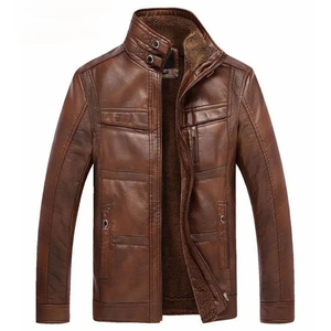 Chaqueta de cuero de lona recubierta de inspiración vintage para hombre, cómoda, suave, a prueba de viento, impermeable, segura, bolsillos con cremallera, estilo Formal alto - Product Image 1