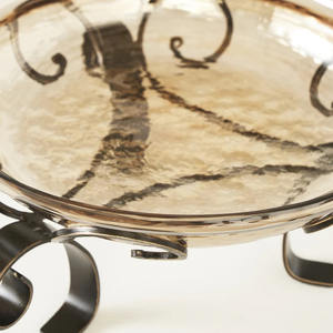 Tazón de servicio de metal de diseño más atractivo con soporte de base de diseñador dorado Tazón de servicio para decoración de boda - Product Image 4