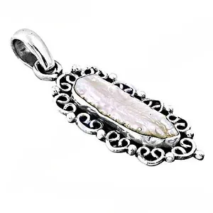 Pendentif en argent 925 avec perle pour femme, option de bijoux élégants - Product Image 1