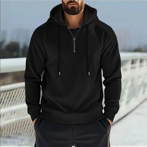 Chaqueta de Cuero Impermeable de Moda para Hombre, Estilo 2025, con Logotipo Frontal, Media Cremallera, Informal para Exteriores, Diseño Sólido y Deportivo - Product Image 5