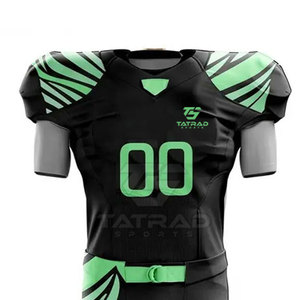 Nouvelle conception 2025, uniforme de football américain personnalisé 100% polyester, respirant, léger, ensembles pour hommes, manches courtes - Product Image 3