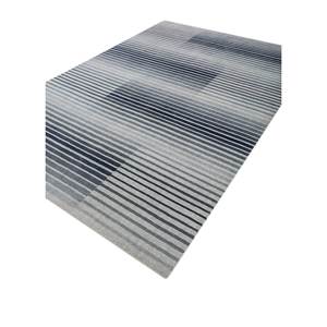 Tapis en laine tissé à la main à rayures bleues, classique, rectangulaire 9x12, pour salon, décoration de chambre, nouveau produit - Hwl-132 - Product Image 2