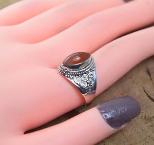 Joyería de piedras preciosas cornalina para mujer, anillo de estilo bohemio de plata, joyería de plata de ley 925, anillo hecho a mano de tendencia, Regalo para mamá - Product Image 3