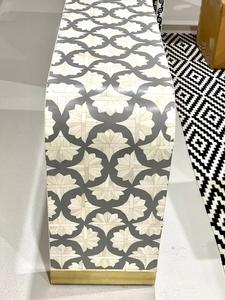 Taburete decorativo MDF vintage moderno con incrustaciones de hueso estilo de diseño tradicional para consola otomana de dormitorio - Product Image 4