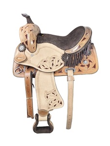 Juego de sillas de montar de cuero genuino de primera calidad, combinación perfecta para carreras de inglés de resistencia occidental para montar a caballo - Product Image 3