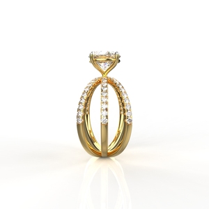 Avarta Jewellery Bague en or 1.50 carat solitaire et 80 cents en moissanite ronde - Product Image 3