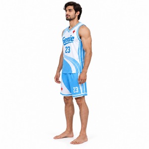 Ensemble de maillot et short de basketball léger pour l'entraînement, la pratique et la compétition, vêtements de sport respirants pour équipes athlétiques - Product Image 2