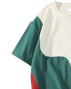 Camiseta Personalizada para Hombre, Color Block, Talla Grande, Verde, Negro, Rojo, Estilo Casual Urbano, Algodón, Manga Corta, Verano, Ajuste Holgado, Moda - Product Image 3