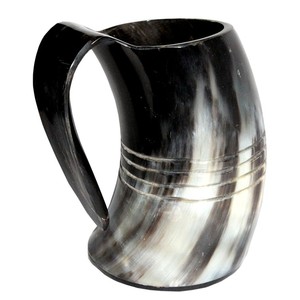 Cornes à boire en corne de buffle naturelle, style Viking, design traditionnel, finition artisanale, LAMETIERARTZ Uttar - Product Image 2