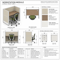 Bureau de travail moderne multi-personnes, table linéaire pour personnel avec cloison d'intimité élevée pour espace de travail ouvert